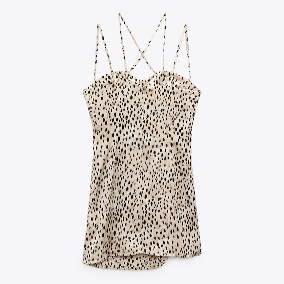 ZARA ANIMAL PRINT MINI DRESS - Picture 7 of 10